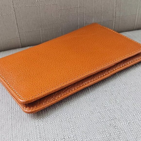 Genuine Leather Passport Holder Handmade Wallet Bifold Mustard Yellow Cardholder - Picture 2 of 12